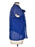 Pleione 100% Polyester Stars Blue Short Sleeve Blouse Size XL - photo 4