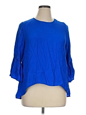 La Roque 3/4 Sleeve Silk Top (view 1)