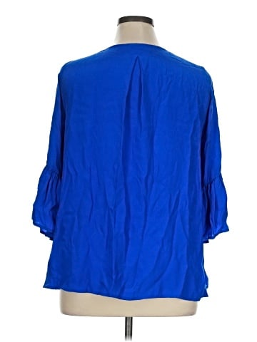 La Roque 3/4 Sleeve Silk Top (view 2)