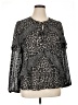 MICHAEL Michael Kors 100% Polyester Animal Print Black Long Sleeve Blouse Size XL - photo 1