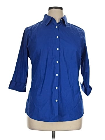 Lands' End 3/4 Sleeve Button-Down Shirt (view 1)