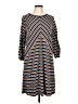 Apt. 9 Stripes Gray Casual Dress Size L - photo 1