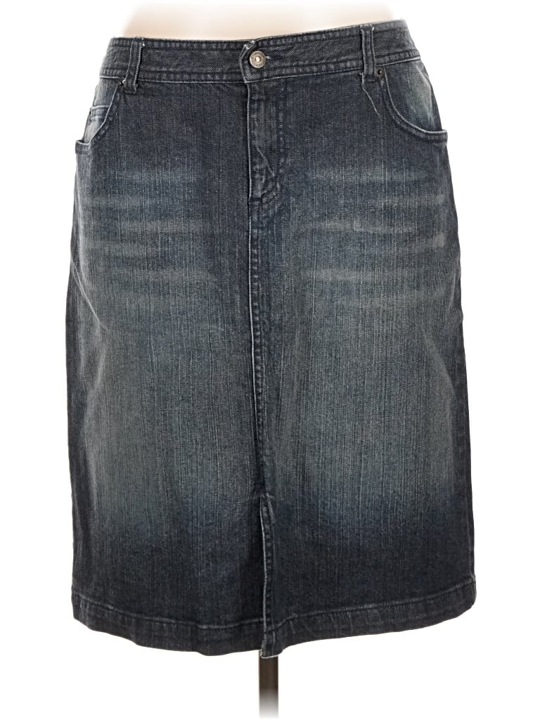 Pre-owned St. John's Bay Denim Skirt In Gray
