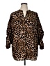 Calvin Klein 100% Polyester Animal Print Brown Kimono Size 1X - photo 1