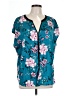 Torrid Floral Teal Short Sleeve Blouse Size Lg Plus (0) - photo 1