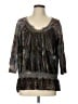One World Gray 3/4 Sleeve Blouse Size L - photo 1