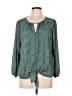 West Kei 100% Polyester Green Long Sleeve Blouse Size L - photo 1