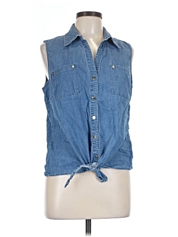 Anne Klein Sleeveless Button-Down Shirt (view 1)