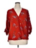 West Kei 100% Polyester Red 3/4 Sleeve Blouse Size XL - photo 1