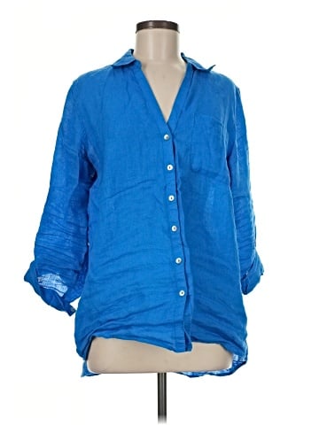 Sigrid Olsen 3/4 Sleeve Button-Down Shirt (view 1)