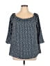 NY Collection Blue 3/4 Sleeve Blouse Size XL - photo 1
