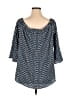 NY Collection Blue 3/4 Sleeve Blouse Size XL - photo 2