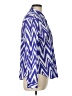 Chico's 100% Polyester Chevron-herringbone Blue Long Sleeve Blouse Size L - photo 4