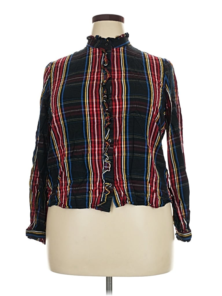 Pre-owned Chaps Long Sleeve Blouse In Black