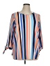 Ruby Rd. Stripes Blue 3/4 Sleeve Blouse Size 1X - photo 1
