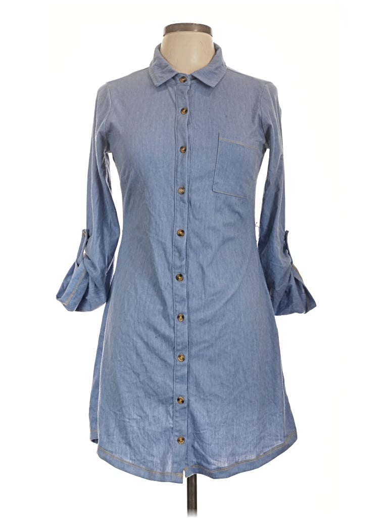 Pre-owned No Comment 3/4 Sleeve Blouse In Blue