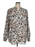Calvin Klein 100% Polyester Animal Print Silver Long Sleeve Blouse Size 1X - photo 1
