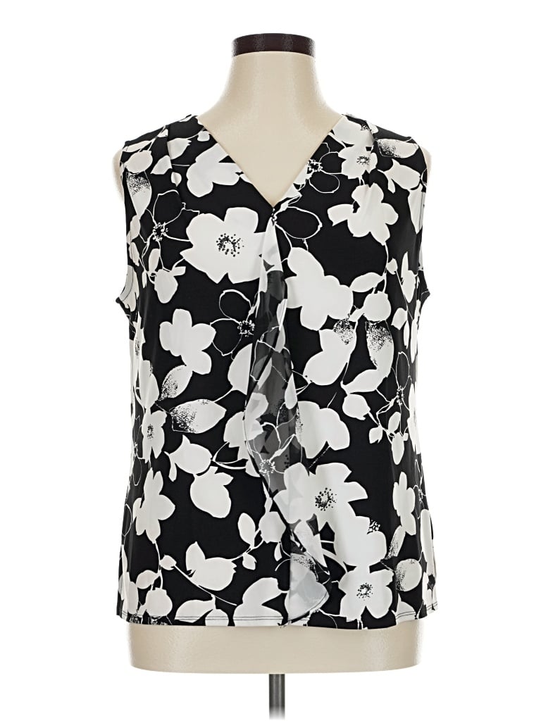 Pre-owned Roz & Ali Sleeveless Blouse In Black