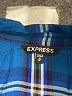 Express 100% Rayon Plaid Blue Sleeveless Button-Down Shirt Size M - photo 7