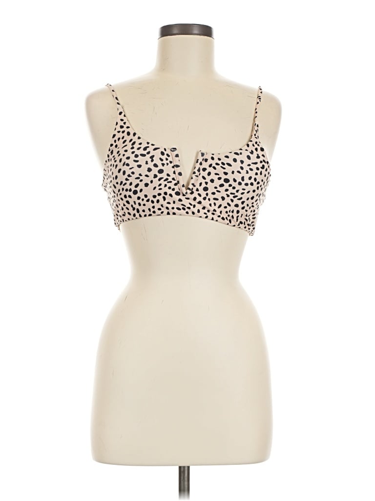 Pre-owned Zaful Swimsuit Top Tan Sweetheart Neckline Swimwear