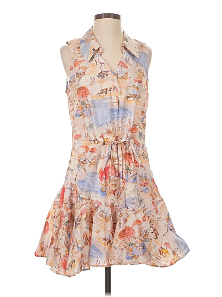 Pre-owned Aakaa Casual Dress In Tan