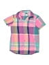 Tea 100% Cotton Color Block Pink Short Sleeve Button-Down Shirt Size 10 - photo 1