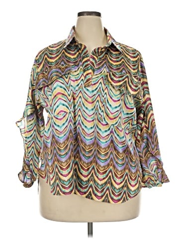 Assorted Brands 3/4 Sleeve Button-Down Shirt (view 1)