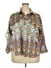 Assorted Brands Chevron-herringbone Silver 3/4 Sleeve Button-Down Shirt Size XXL (estimated) - photo 1