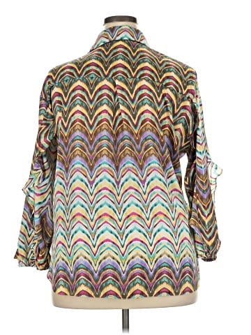 Assorted Brands 3/4 Sleeve Button-Down Shirt (view 2)