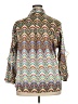 Assorted Brands Chevron-herringbone Silver 3/4 Sleeve Button-Down Shirt Size XXL (estimated) - photo 2