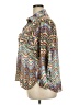 Assorted Brands Chevron-herringbone Silver 3/4 Sleeve Button-Down Shirt Size XXL (estimated) - photo 5