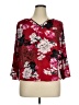 Jennifer Lopez Floral White Burgundy 3/4 Sleeve Blouse Size XL - photo 1