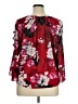 Jennifer Lopez Floral White Burgundy 3/4 Sleeve Blouse Size XL - photo 2