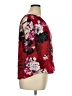 Jennifer Lopez Floral White Burgundy 3/4 Sleeve Blouse Size XL - photo 4