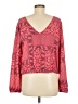Ann Taylor LOFT 100% Polyester Red Long Sleeve Blouse Size M - photo 2