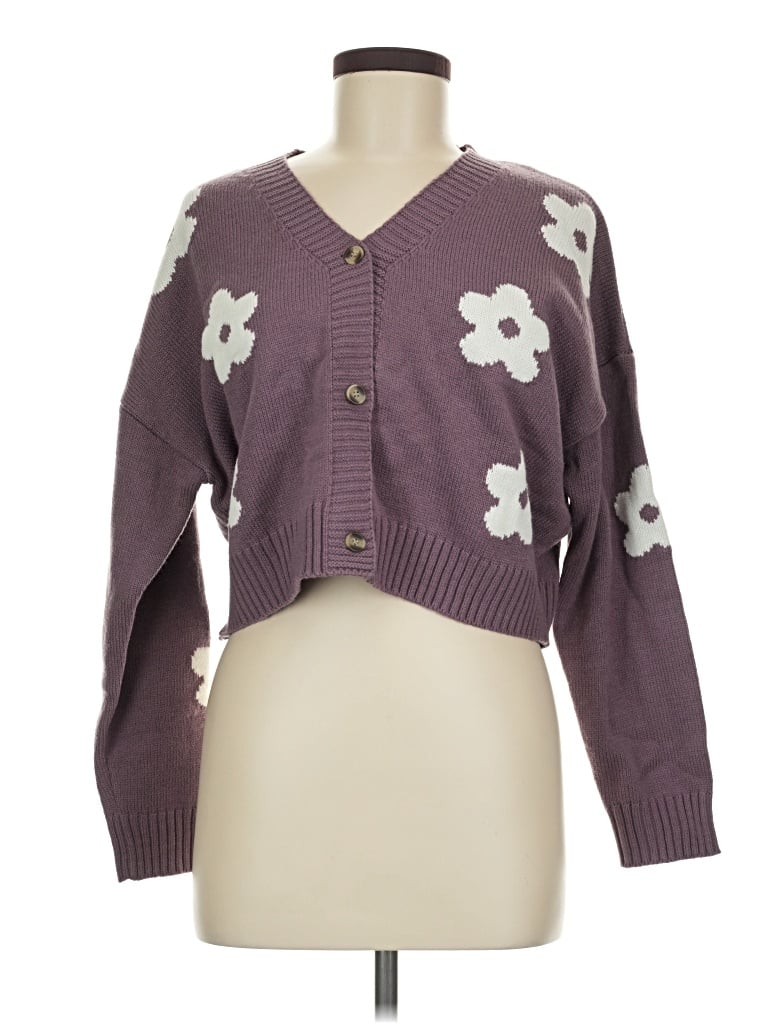 Pre-owned Love Tree Cardigan Sweater In Purple