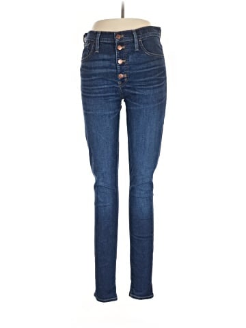 Madewell Tall 9" Mid-Rise Skinny Jeans in Hayes Wash: Button-Front Edition (view 1)