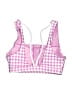 Peloton Checkered-gingham Pink Swimsuit Top Size S - photo 2