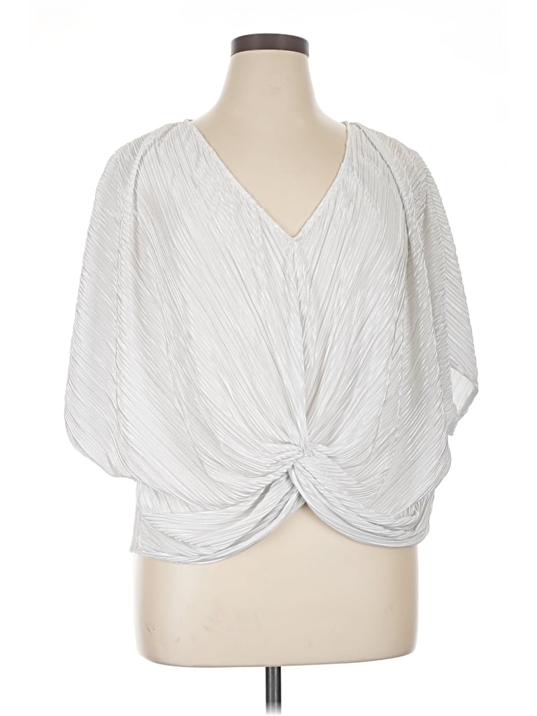 Pre-owned Eri + Ali 3/4 Sleeve Blouse In Silver