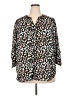 41Hawthorn 100% Polyester Animal Print Black 3/4 Sleeve Blouse Size 2X - photo 1