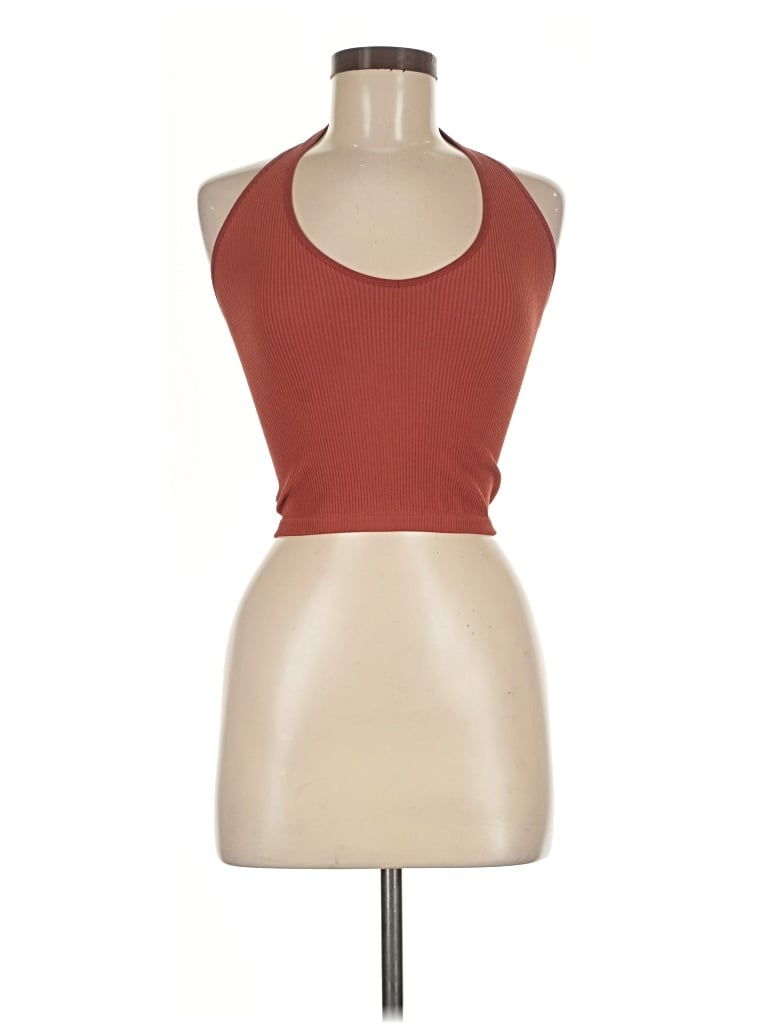 Pre-owned Out From Under Tank Top Brown Halter Neckline Tops