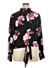 Venus 100% Polyester Floral Black Long Sleeve Blouse Size 14 - photo 1