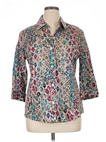 Additions by Chico's 3/4 Sleeve Button-Down Shirt (view 1)