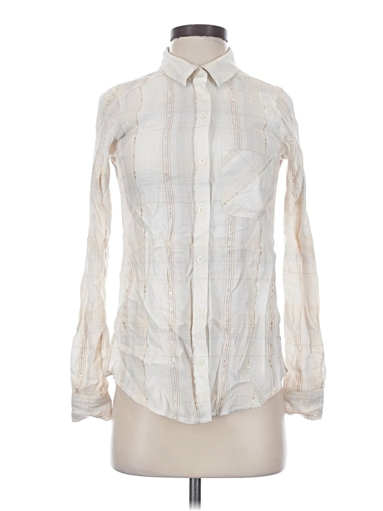 Pre-owned Mudd Long Sleeve Button Down Shirt In Ivory