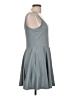 Aqua Solid Gray Casual Dress Size L - photo 4
