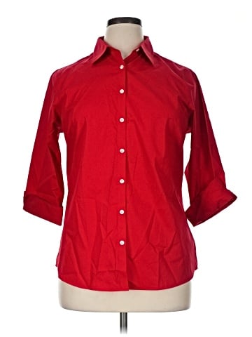 Lands' End 3/4 Sleeve Button-Down Shirt (view 1)
