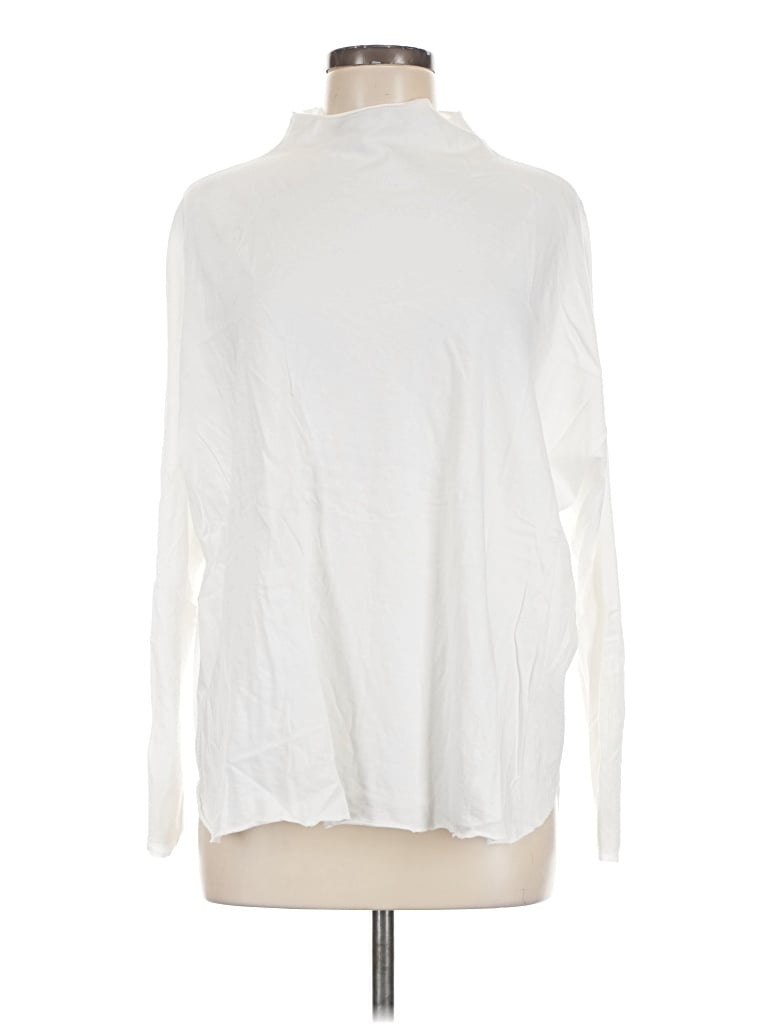 Pre-owned Frank & Eileen Long Sleeve Turtleneck In White