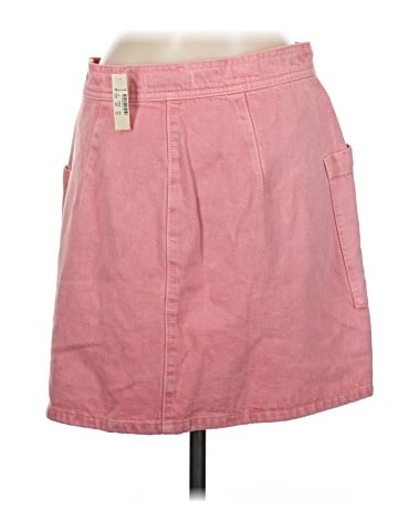 Madewell Rigid Denim High-Waist Straight Mini Skirt: Garment-Dyed Patch Pocket Edition (view 2)