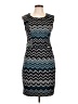 En Focus Studio 100% Polyester Chevron-herringbone Teal Cocktail Dress Size 10 - photo 1