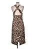 DKNY Animal Print Leopard Print Brown Casual Dress Size 6 - photo 2